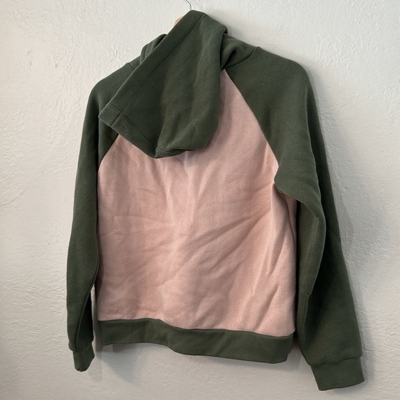 Madewell Betterterry Hoodie Sweatshirt Colorblock Pastel Pink Green Sporty Small - Picture 8 of 12